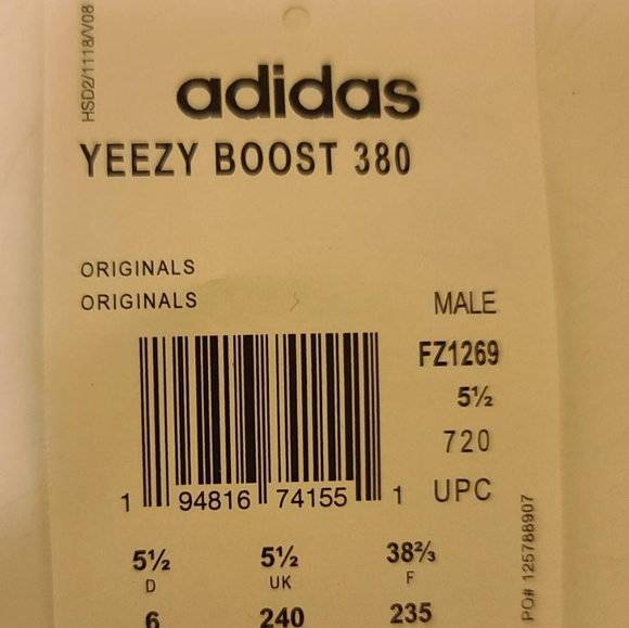 Yeezy Boost 380 Adults Colour Pepper Size M6 - Picture 4 of 5